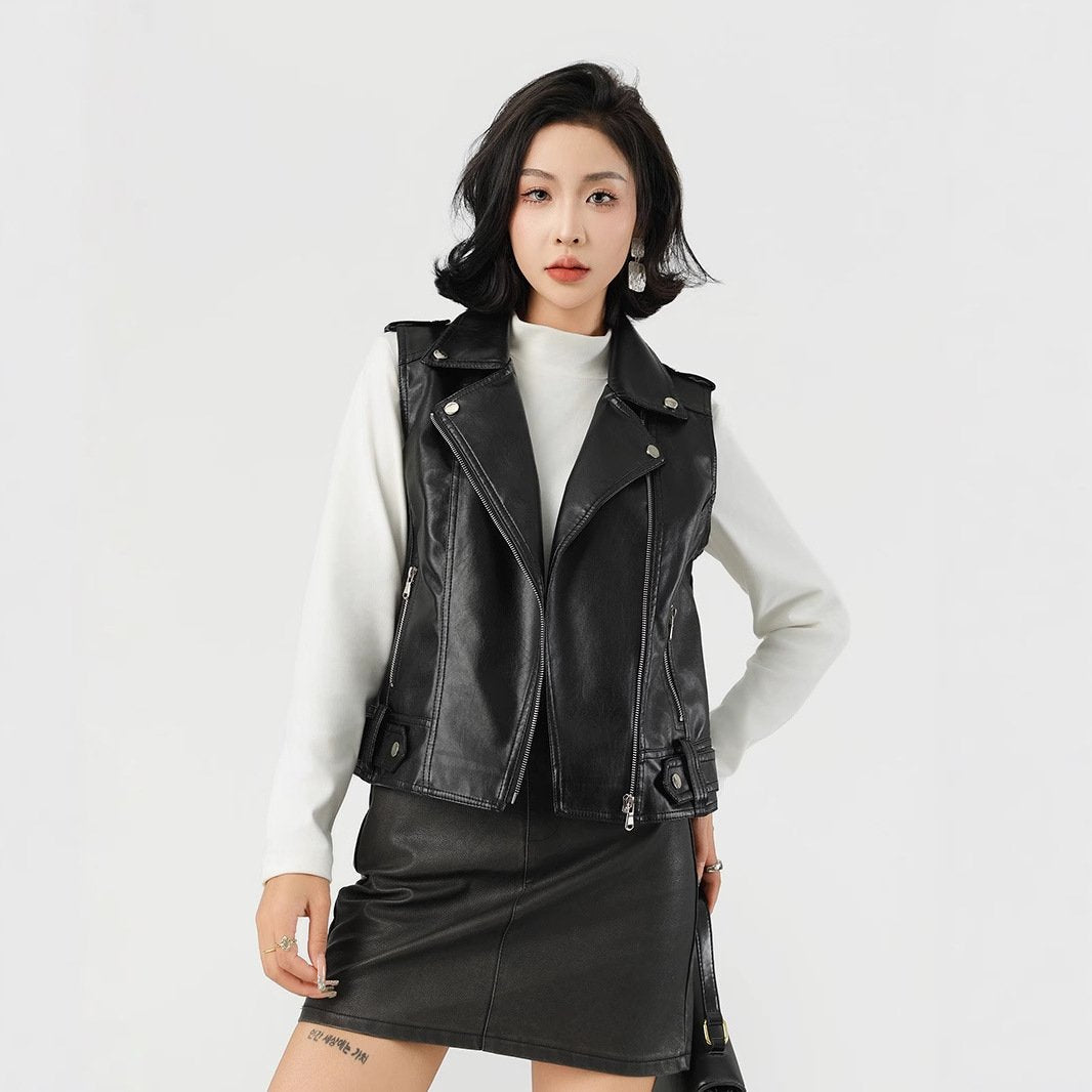 Leather Waistcoat for Women - Versatile Commute Vest