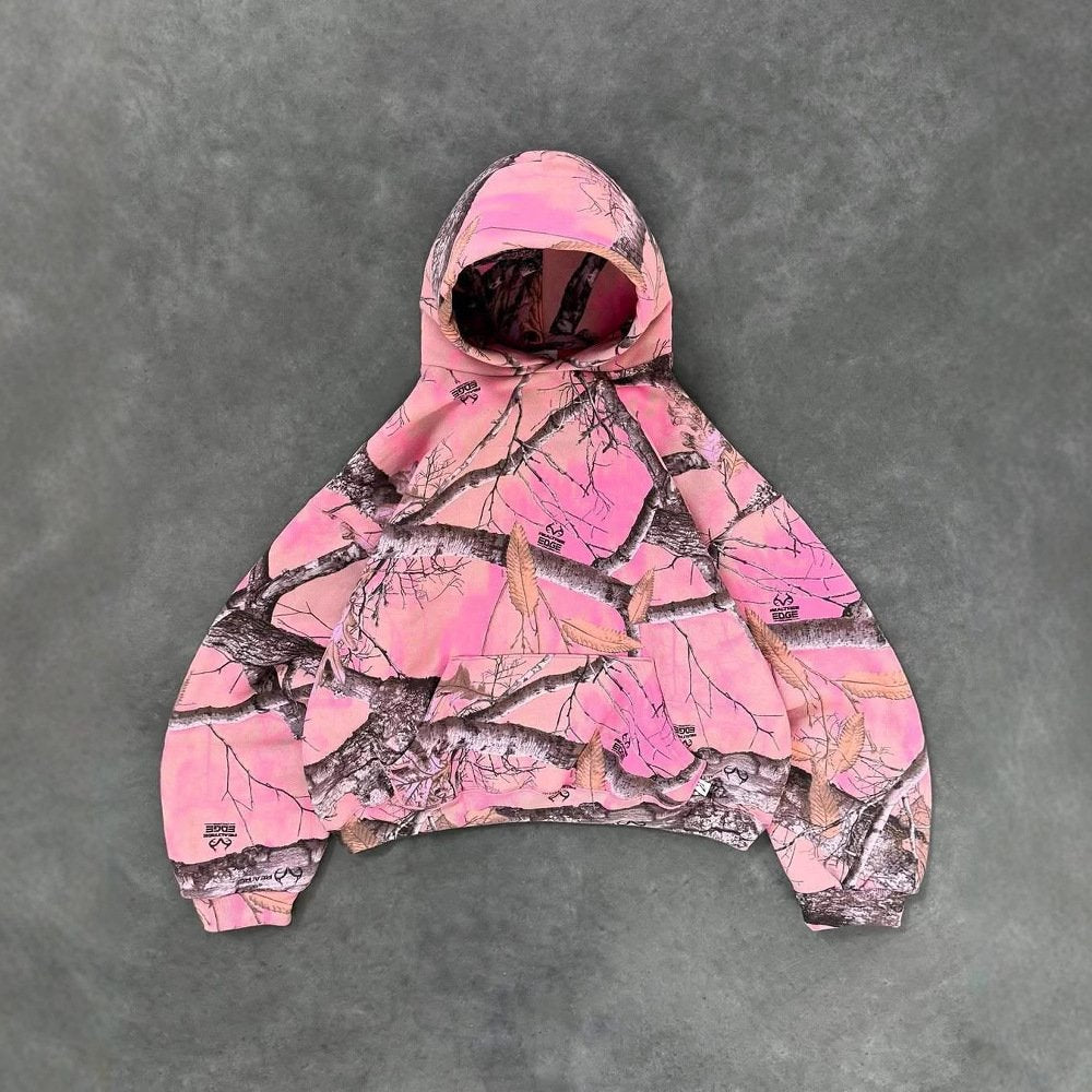 Retro Floral Digital Hoodie for Women