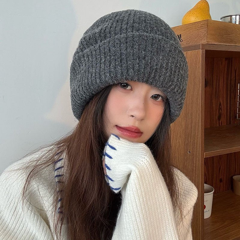 Double-layer Wool Flanging Cap for Women