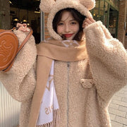Women's Lambswool Zipper Coat for Cold Weather