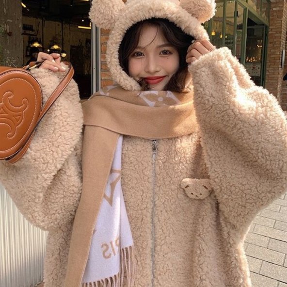 Women's Lambswool Zipper Coat for Cold Weather