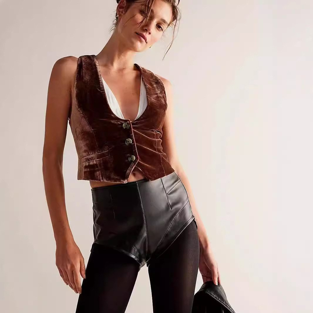 Retro Chic V-Neck Top for Women