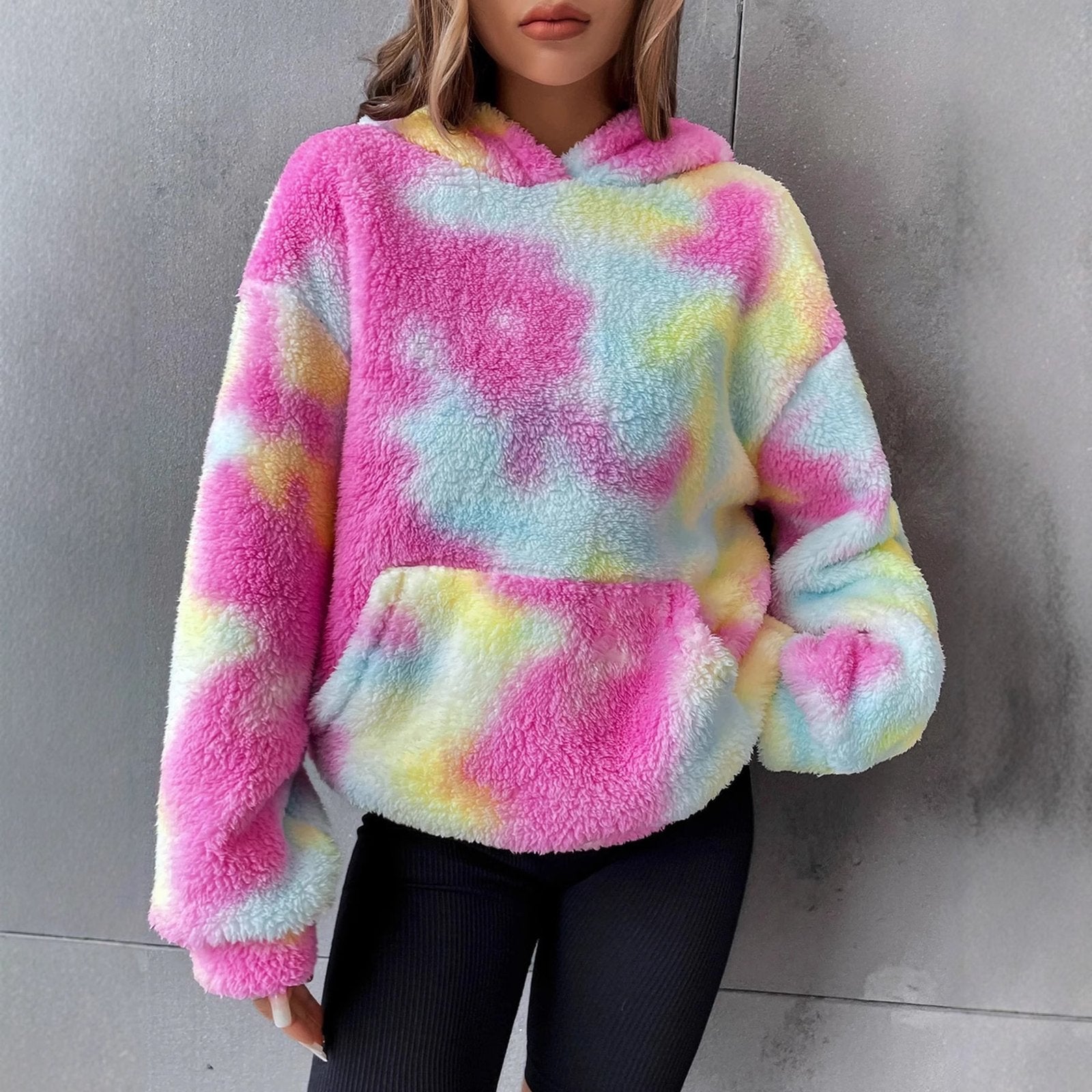 Cozy Tie-Dye Hooded Sweater for Women