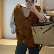 Women's Thick Hooded Knit Vest for Winter