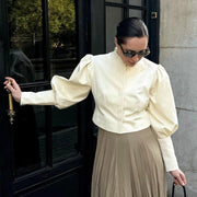 Chic Puff Sleeve Slim Fit Shirt for Women