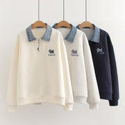 Women's Beige Sweater with Fresh College Style