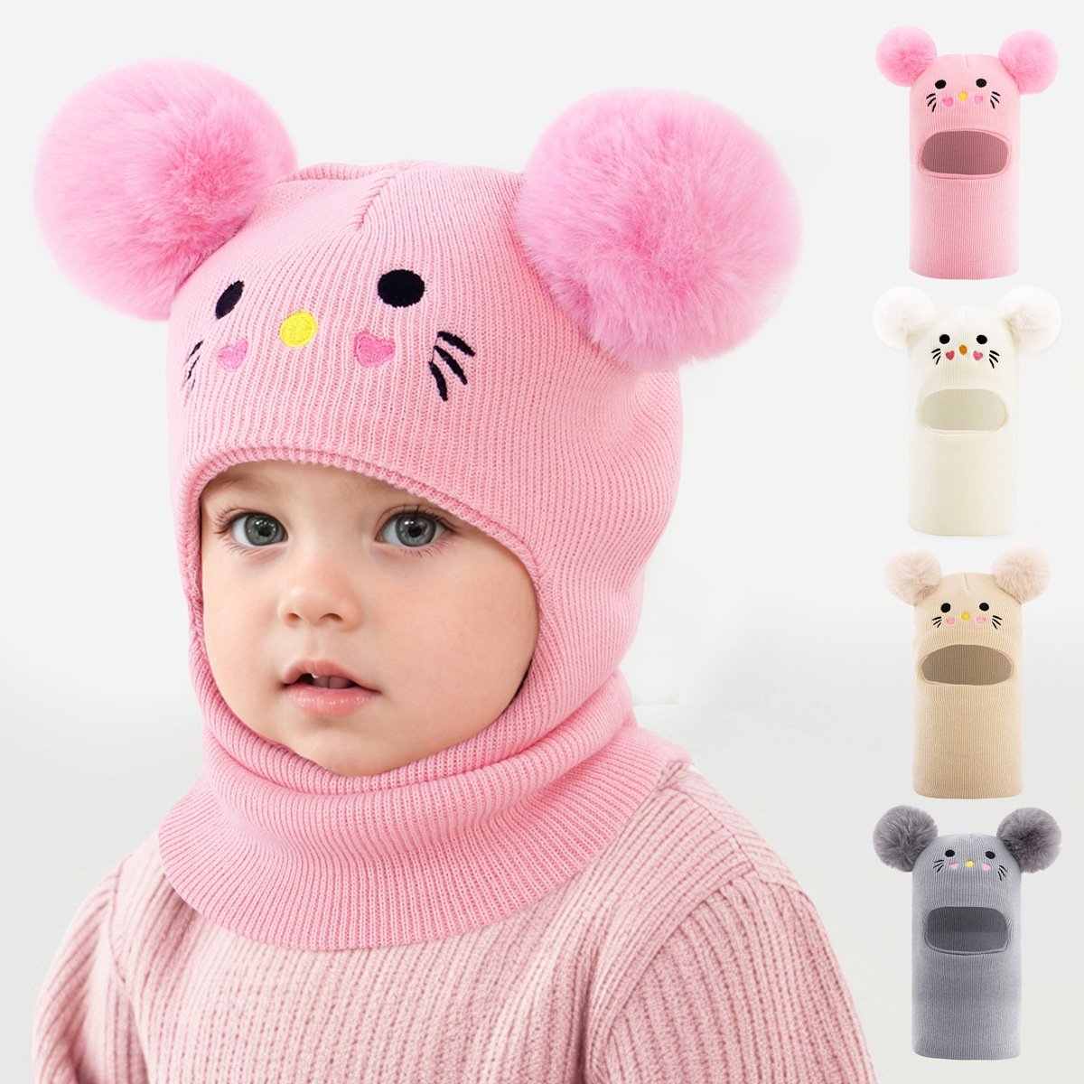 Cute Cartoon Cat Embroidered Hat for Kids