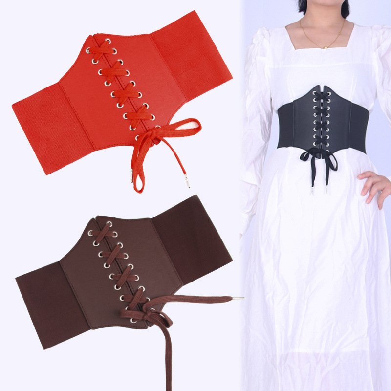 Retro Chic Wide Waist Belt for Women