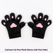 Warm Cat Paw Gloves Plush Mittens for Women