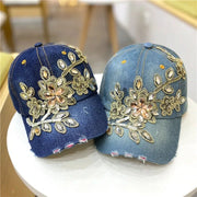 Casual Gold Silk Flower Cowboy Hat for Women