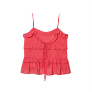 Relax with Comfort: Watermelon Red Floral Camisole