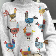 Cozy High Collar Woolen Sweater for Women