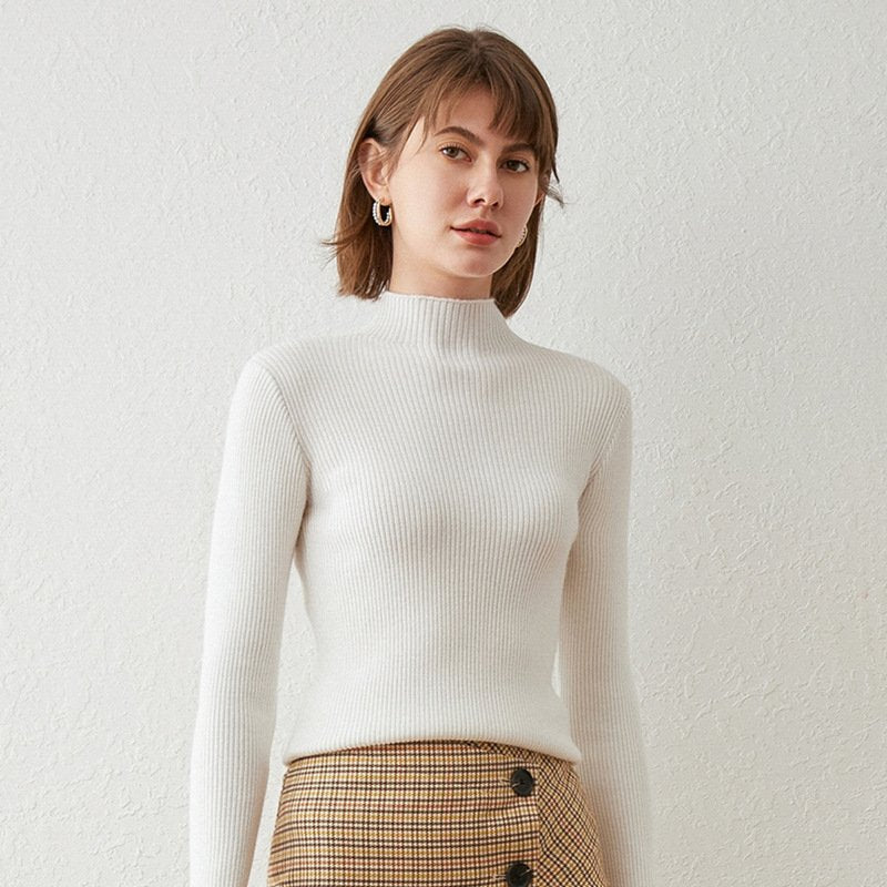 Women's Slim-Fit Long Sleeve Knit Bottoming Sweater Top