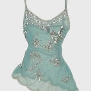 Versatile Green Camisole Top with Sequins