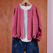Cozy Solid Color Open-Front Knitted Cardigan