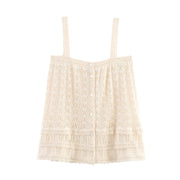 Retro Chic Mesh Knit Top for Women