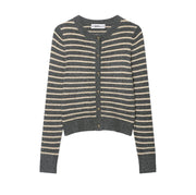 Casual Striped Knitted Cardigan for Women
