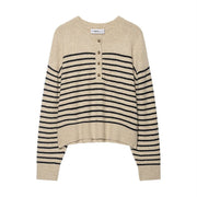Cozy Striped Casual Pullover Sweater for Women