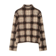 Cozy Oversized Plaid Sweater for Women