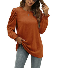 Cozy Cashmere Blend Puff Sleeve Top for Women
