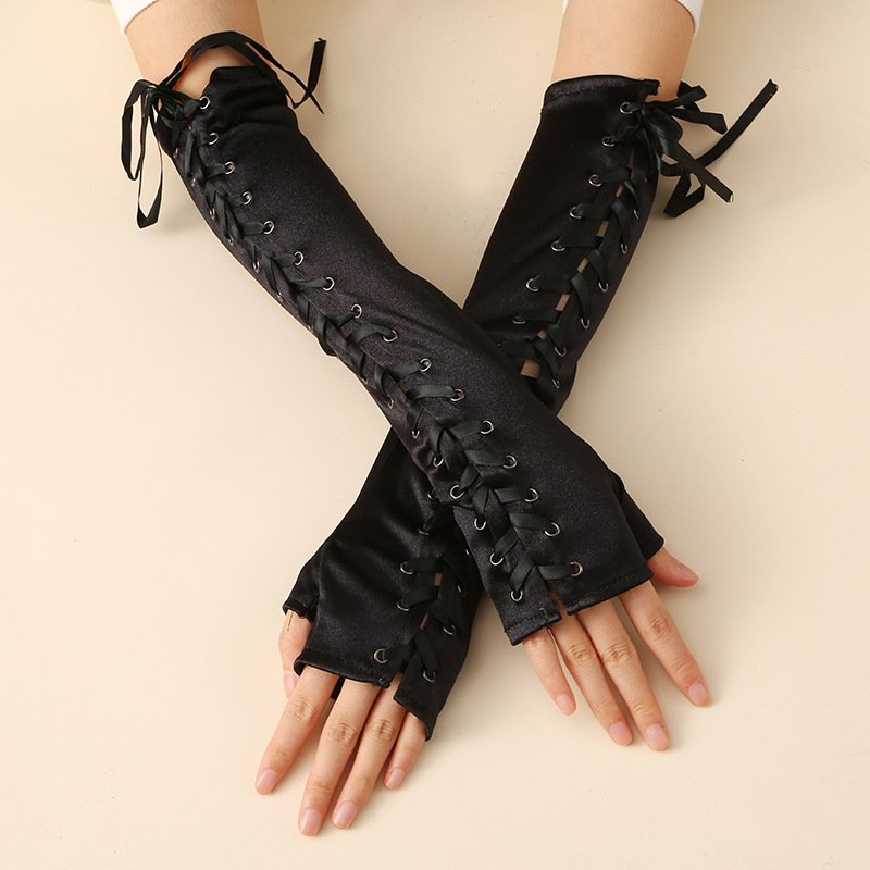 Elegant Fingerless Satin Arm Sleeves for Wedding