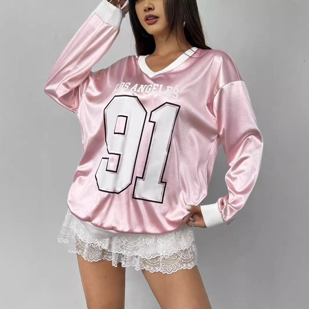 Dopamine Print Loose Long Sleeve Women's Top