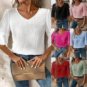 Chic V-Neck Loose Casual Top for Women