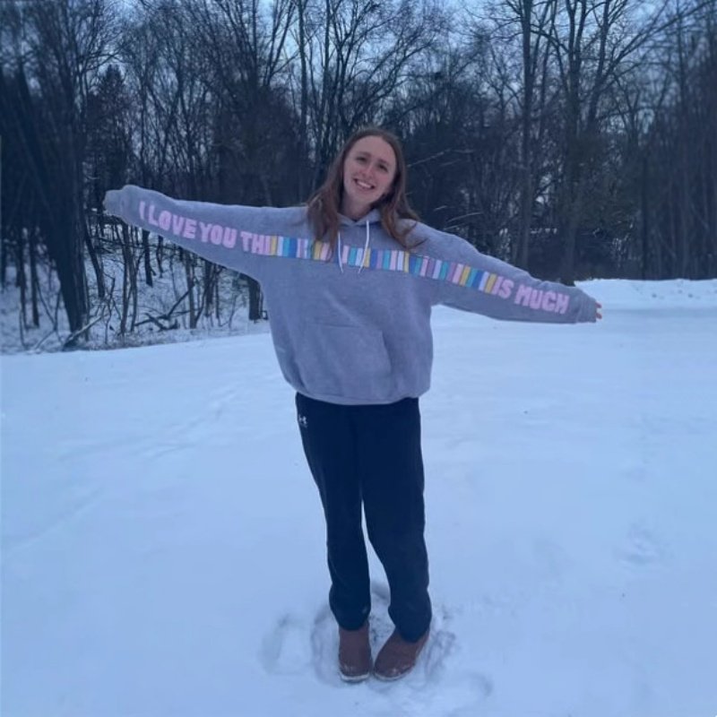 Colorful Rainbow Bar Hoodie Sweater for Women