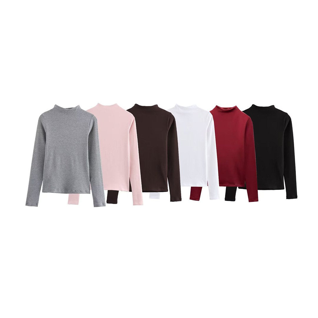Women's Slim-Fit Turtleneck Long Sleeve Tee