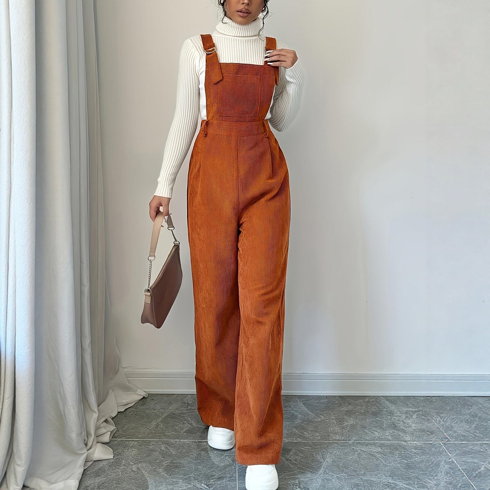 Women's Corduroy Bib Pants for Commuting