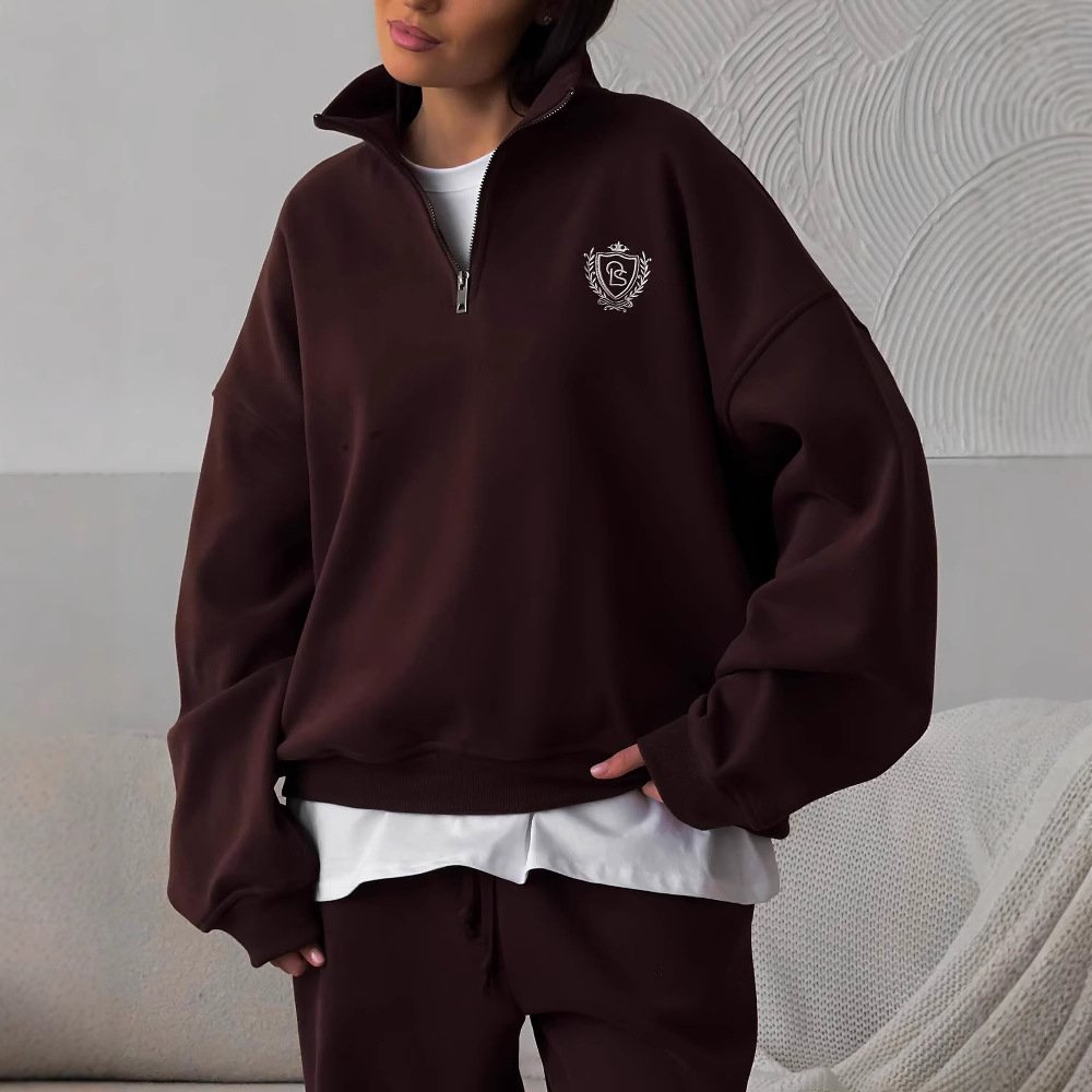 Cozy Letter Crew Neck Sweater for Women