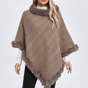 Cozy Oversized Knit Cloak, Warm & Stylish Pullover Shawl