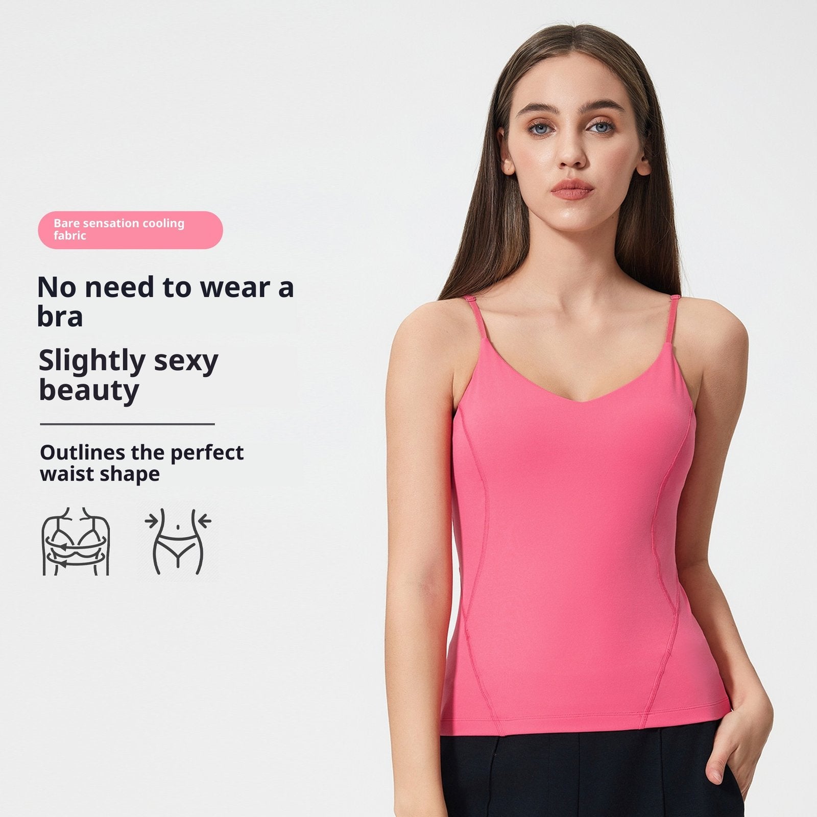 Breathable Cami Top for Women - Sexy Yoga Wear with Chest Pad