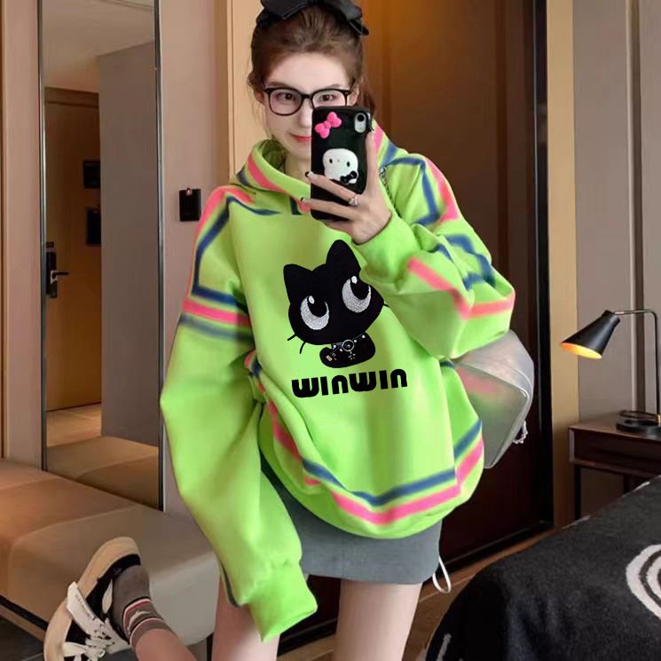 Colorful Cartoon Graffiti Thin Sweater for Women