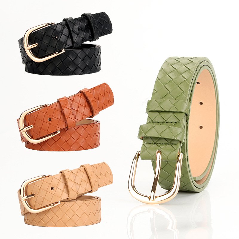 Trendy Alloy Pin Buckle Belt - Imitation Leather Weaving