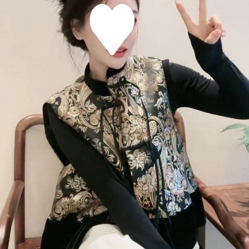 Vintage Floral Vest for Women - Retro Chic Cardigan