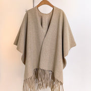 Warm Solid Color Cloak Robe for Winter