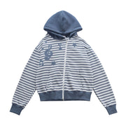 Women's Retro Oblique Zipper Cotton Cardigan