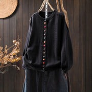 Women's Colorful Button Loose Knit Cardigan Sweater Coat