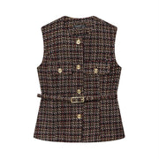 Add a Pop of Texture to Your Outfit with this Fashionable Belt Top Vest