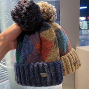 Winter Knit Hat Colorblock Beanie