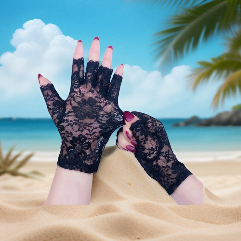Protect Your Hands in Style - Lace Half Finger Gloves for Women