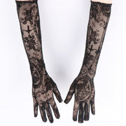 Halloween Lace Gloves for Women - Dark Skull Accessory