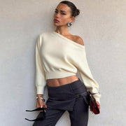Chic Slim-Fit Long Sleeve Crop Top for Women