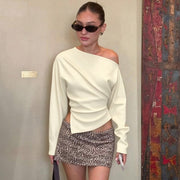 Women's Slim Fit Slit Long Sleeve Top