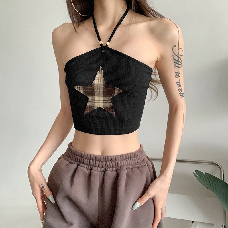 Black Halter Vest for Women - Slim Fit & Ultra Short