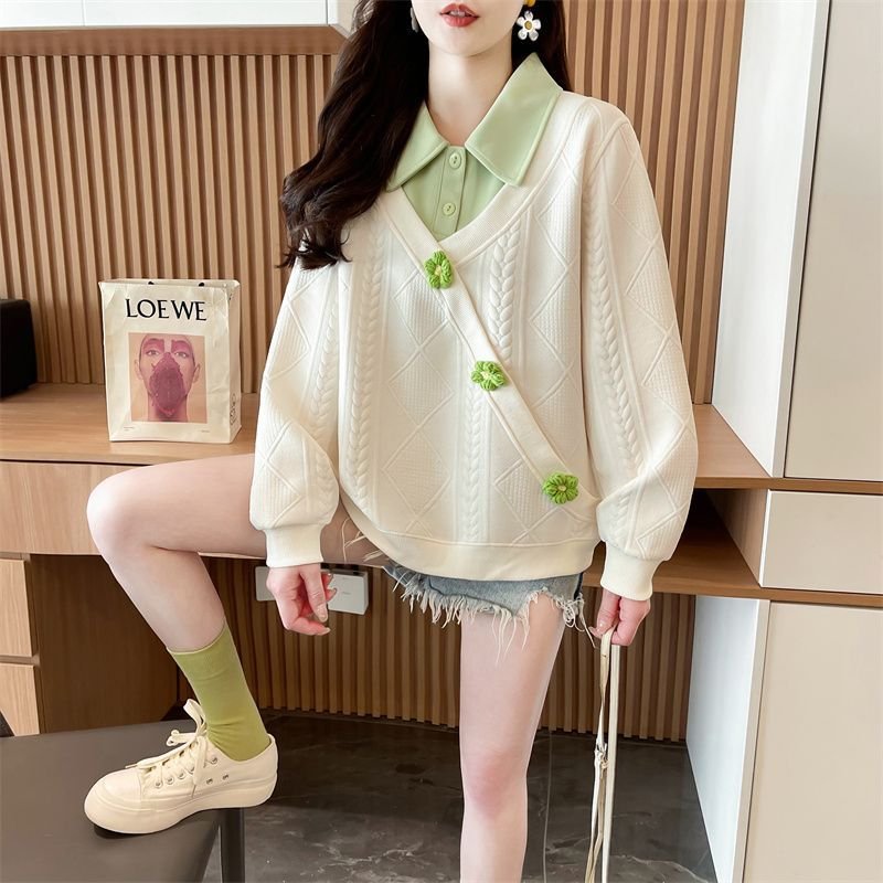 Geometric Pattern Plus Size Pullover Sweater for Women