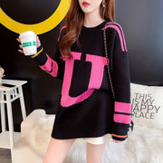 Loose Fit Hoodie for Women - Contrast Color