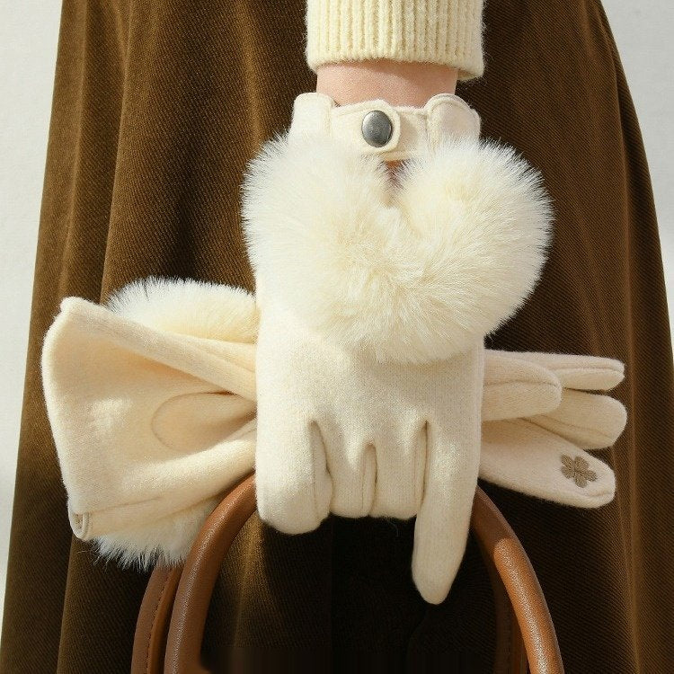 Warm Women's Cashmere Gloves for Cold Winter