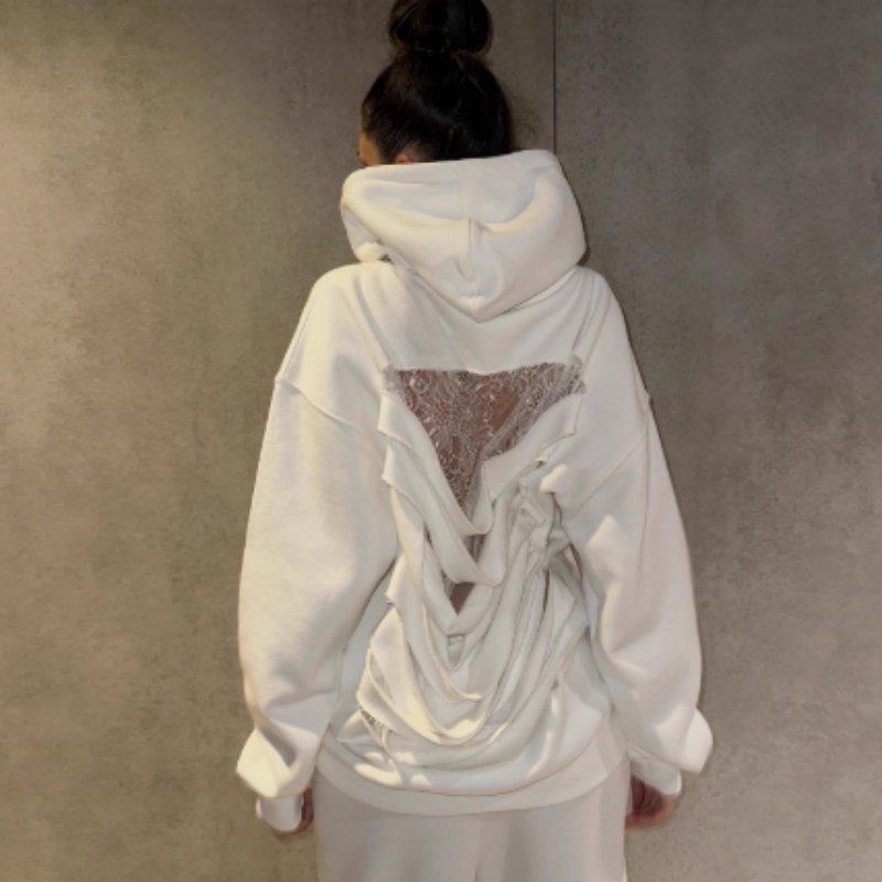 Sexy Mesh Patchwork Hoodie for Women